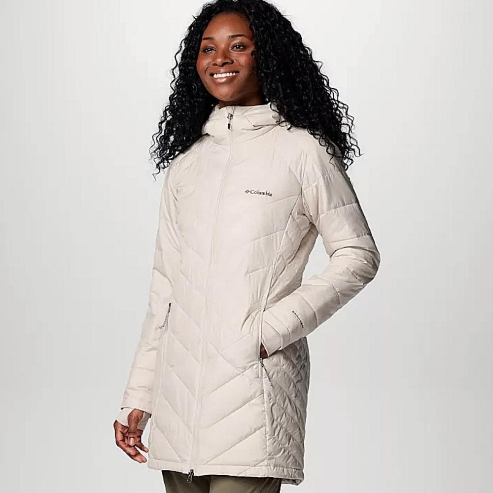 Columbia Women's Light Cream Long Puffer Jacket